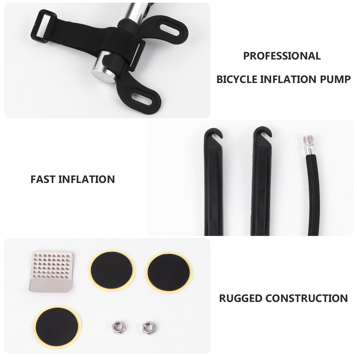 Bike Pump Frame Mount - Kit de reparo de furos para